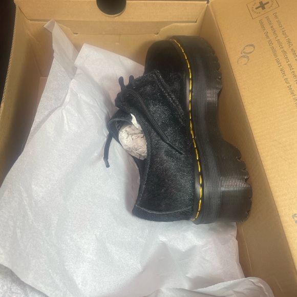 BNIB Dr.Martens 1461 QUAD BLACK CALF HAIR ON PLATFORM LOAFER UK3 US5 Big Kid 3 - Picture 10 of 12